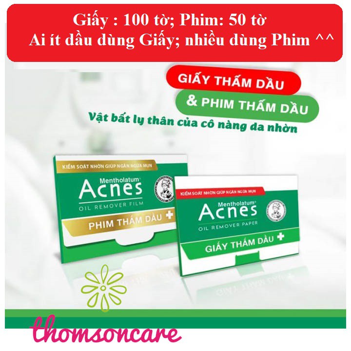 Giấy thấm dầu Acnes - Chính hãng từ Rohto - Kiểm soát nhờn, ngăn ngừa mụn, thông thoáng lỗ chân lông | BigBuy360 - bigbuy360.vn