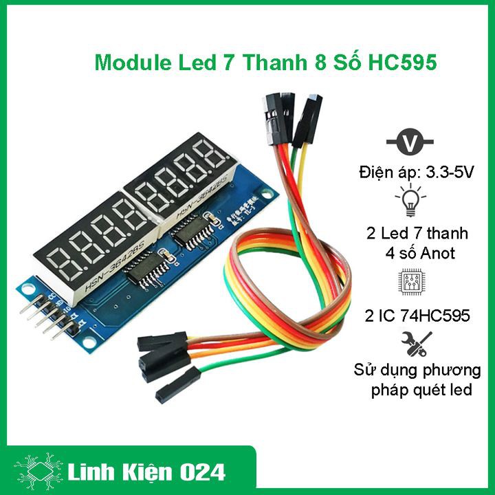 Module led 7 thanh 8 số HC595