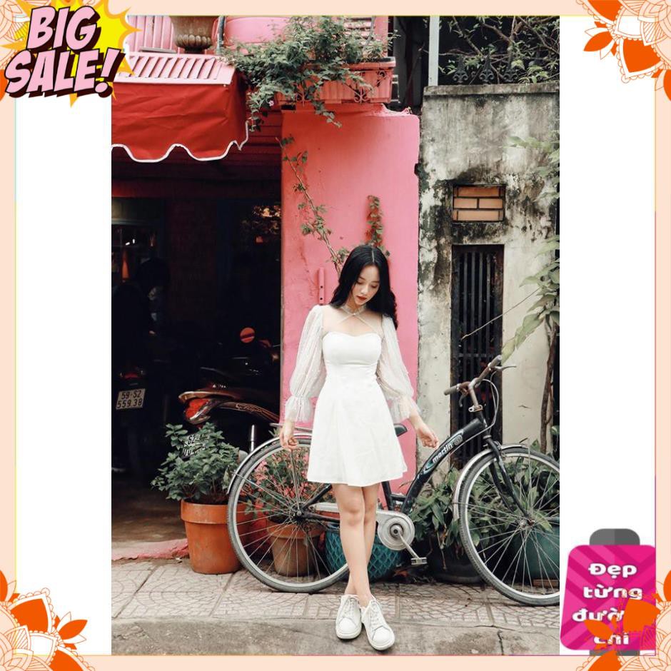 Đầm dự tiệc tay phồng đính hạt nữ tính tôn dáng | BigBuy360 - bigbuy360.vn