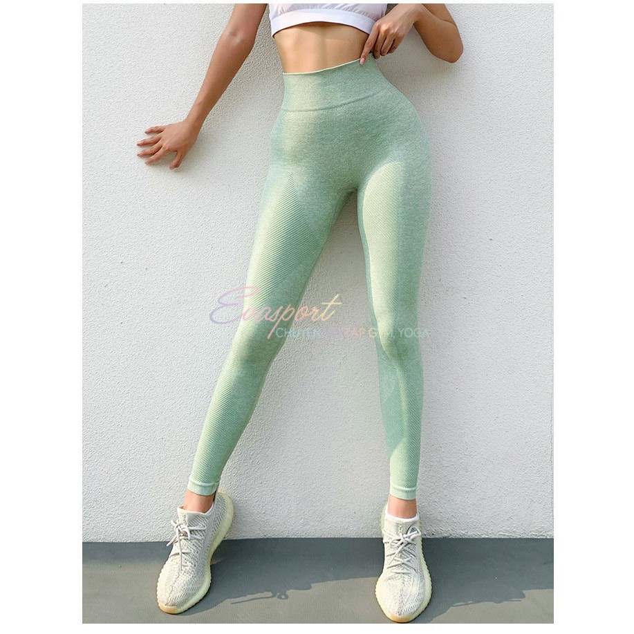 Quần legging tập gym yoga aerobic zumba, quần dài ôm body lưng cap cao nữ nâng mông Evasport