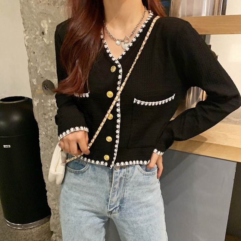 Áo Khoác Cardigan Dệt Kim Thiết Kế Đơn Giản Xinh Xắn Cho Nữ