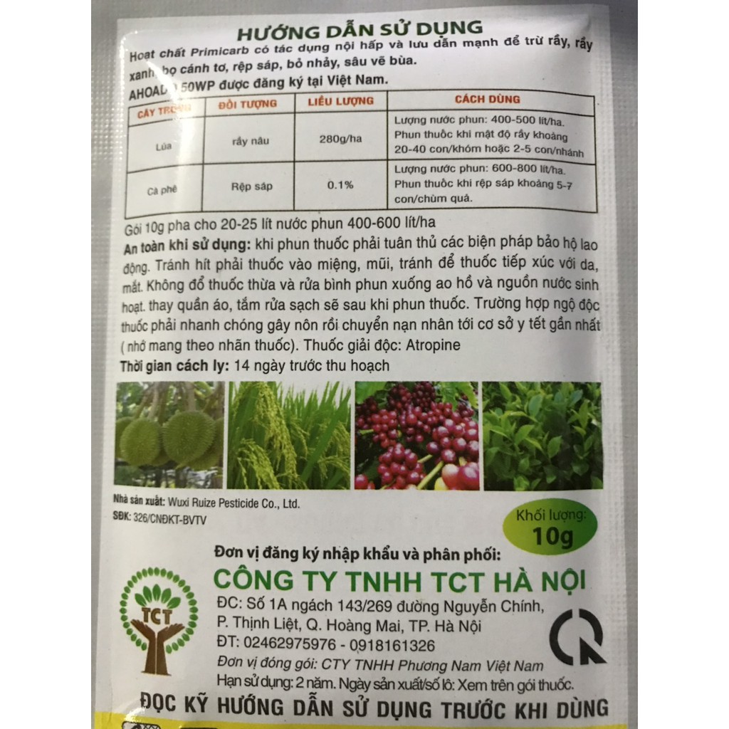 Thuốc diệt rầy - rệp - Sáp AHOADO SOWP - 10gr
