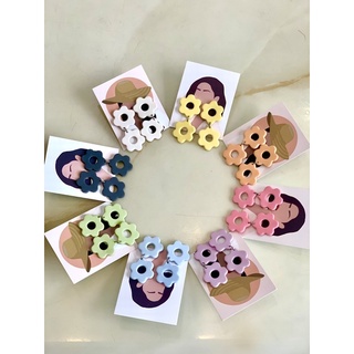 Ca15 - florals - khuyên tai đất sét nhật