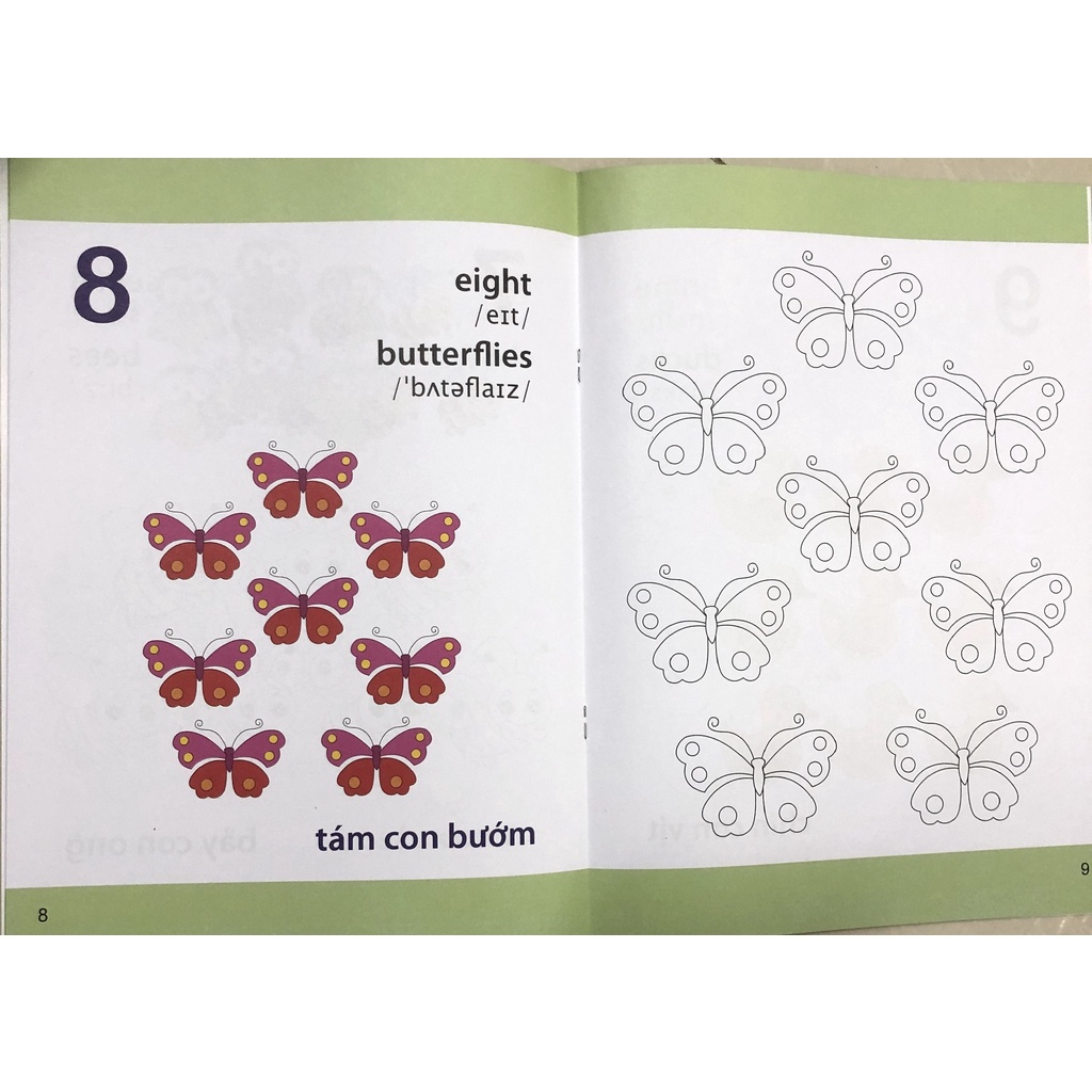 Tập Sách Tô Màu Đầu Tiên Của Bé - Chi Tiết To Song Ngữ Khổ Giấy Lớn 21x28 cm - Tân Việt