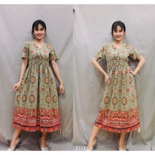Đầm lụa hawaii hoạ tiết hot trend