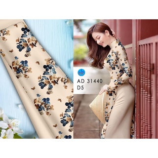 Vải may áo dài in 3d cao cấp họa tiết siêu sang cả bộ kèm vải quần