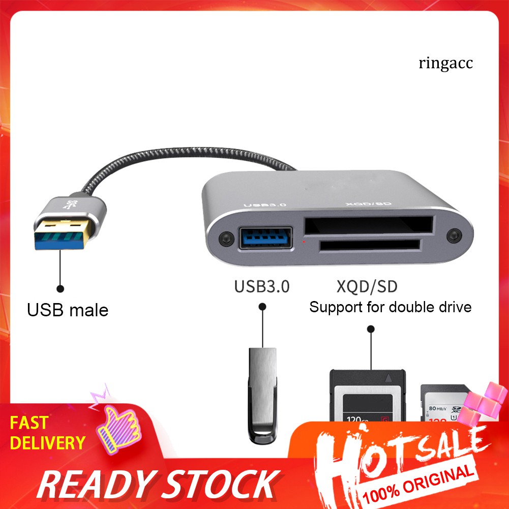 Đầu đọc thẻ nhớ thiết kế 3 trong 1 đa năng Xqd Micro-Sd