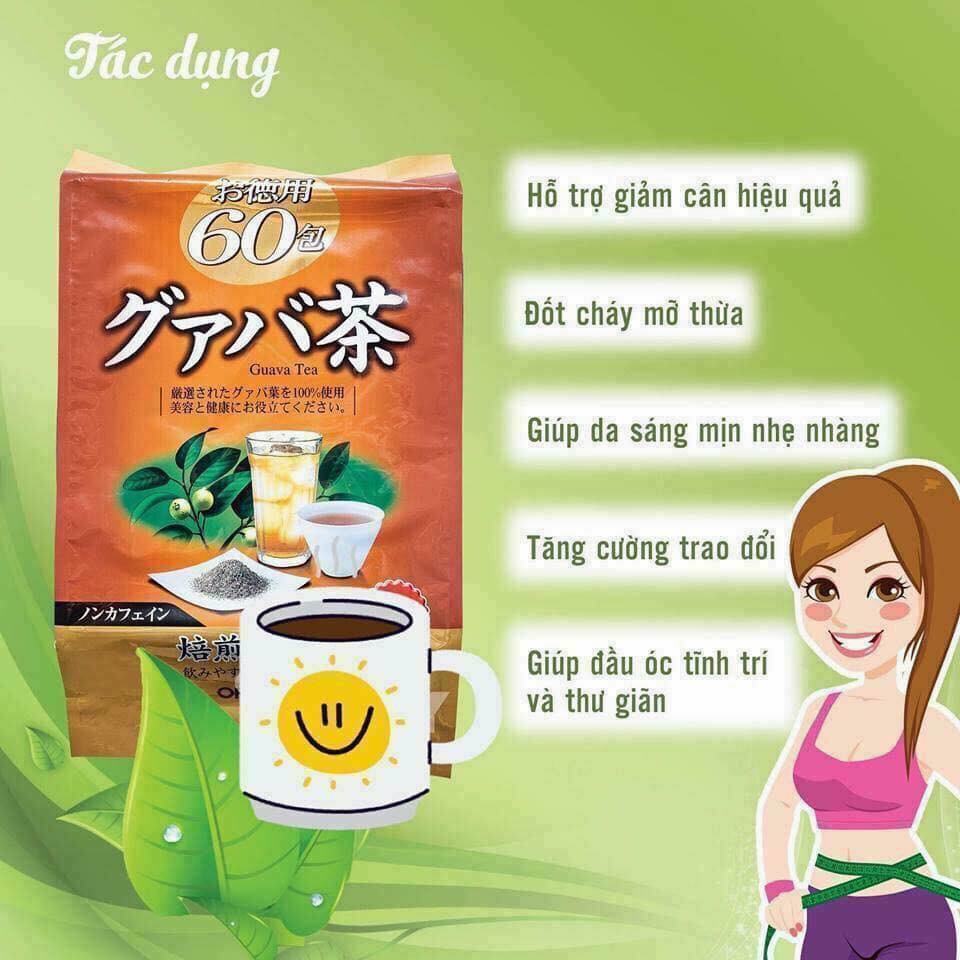 Trà Lá Ổi Orihiro Nhật Bản 60 gói giúp hỗ trợ giảm cân, thanh lọc cơ thể