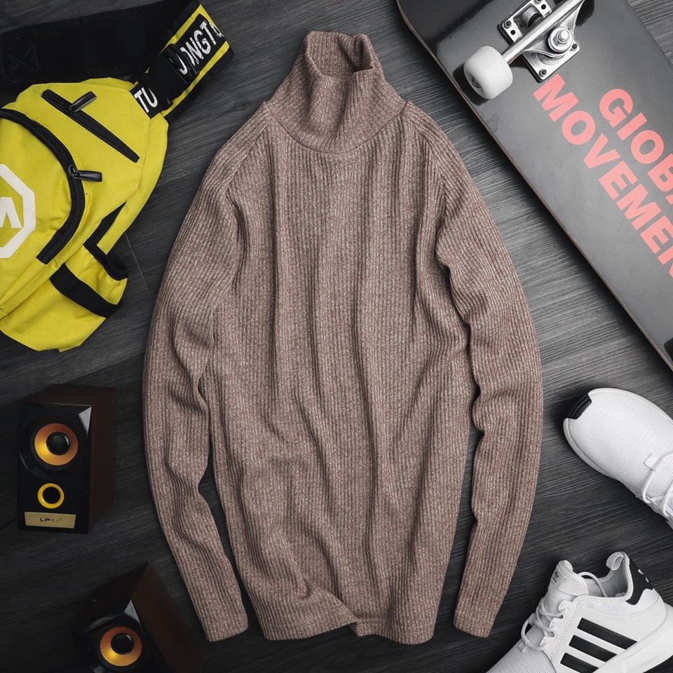 Áo Len Cổ Lọ Màu Trơn