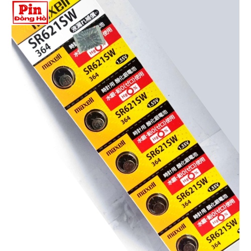 Pin 621 Maxell SR621SW PRO 1 vỉ 5 viên. Pin sr621 dùng cho cmos, thiết bị điện tử, pin đồng hồ, bảng mạch điện,...