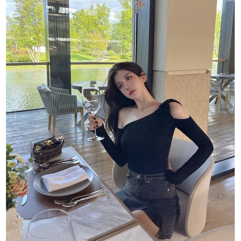 Áo len nữ lệch vai sexy hàng QCCC