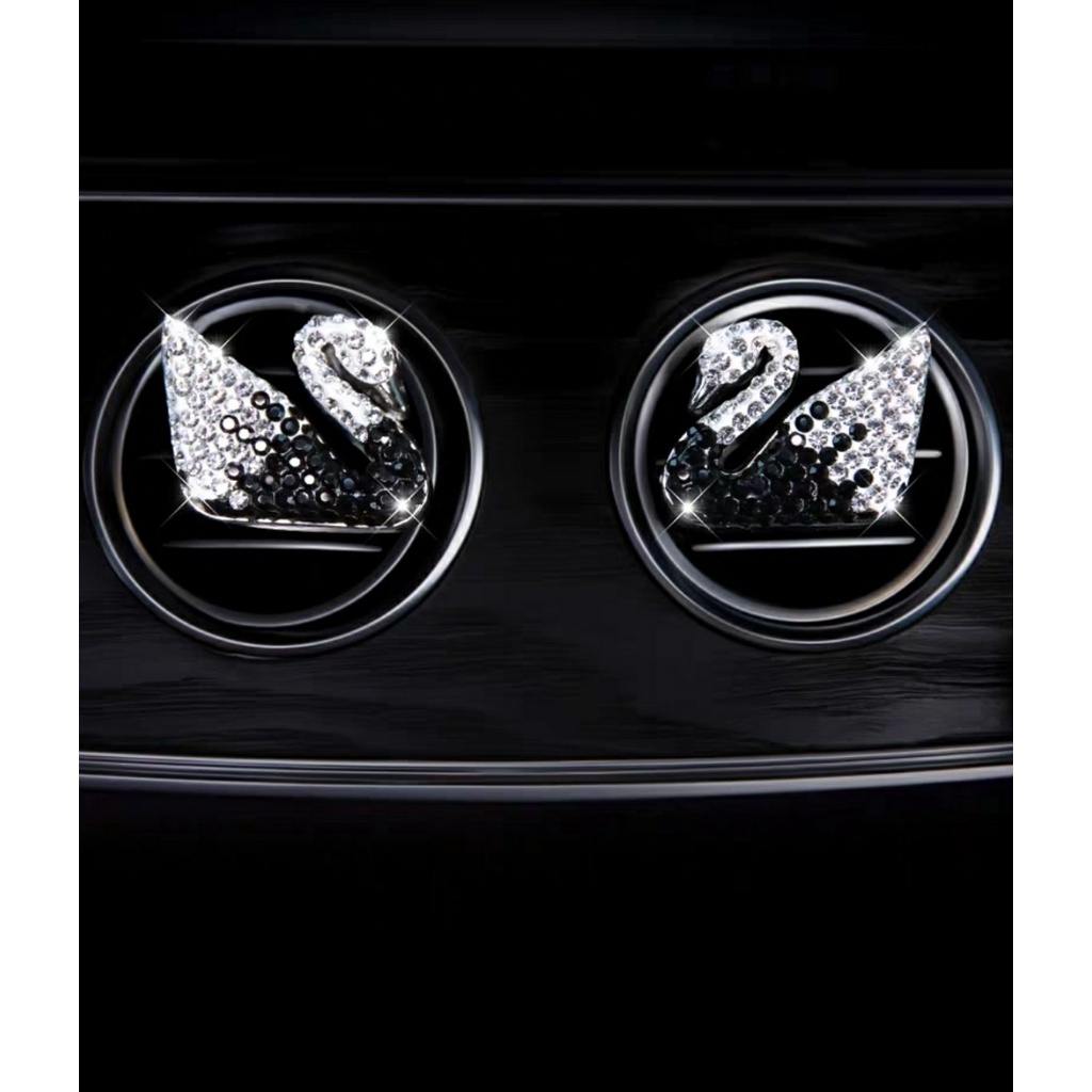 Nước Hoa Ô Tô Cài Cửa Gió Hình Thiên Nga Đính Đá Xinh Xắn