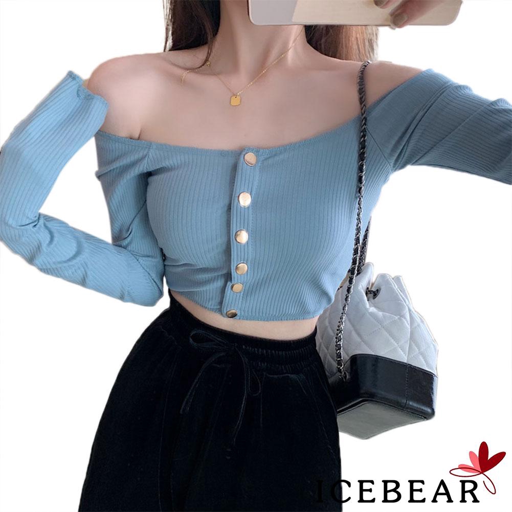 Áo Kiểu Trễ Vai Tay Dài Thiết Kế Quyến Rũ