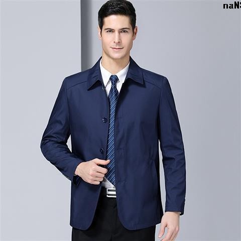 Áo Khoác Cổ Bẻ Dáng Rộng Thời Trang Xuân Thu Cho Nam Trung Niên 40-50 Tuổi