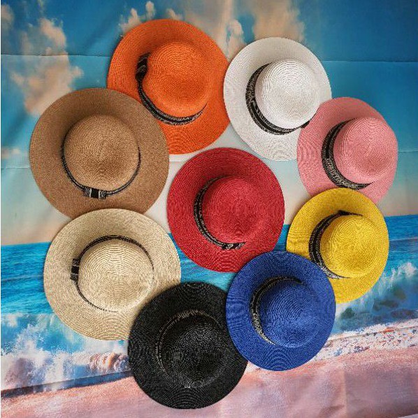 Mũ nón cói vành nhỏ đi biển nhiều màu đai dior siêu dệp