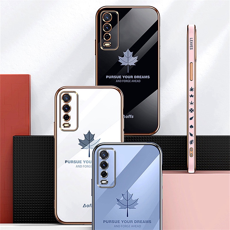 ốp lưng điện thoại mạ sang trọng tương thích với Cho VIVO Y12 Y15 Y17 Y19 Y20 Y20S Y20i Y12S Y15S Y21 Y21S Y33S Y21T Y30 Y50 T1X Vỏ silicon mềm TPU có dây buộc case