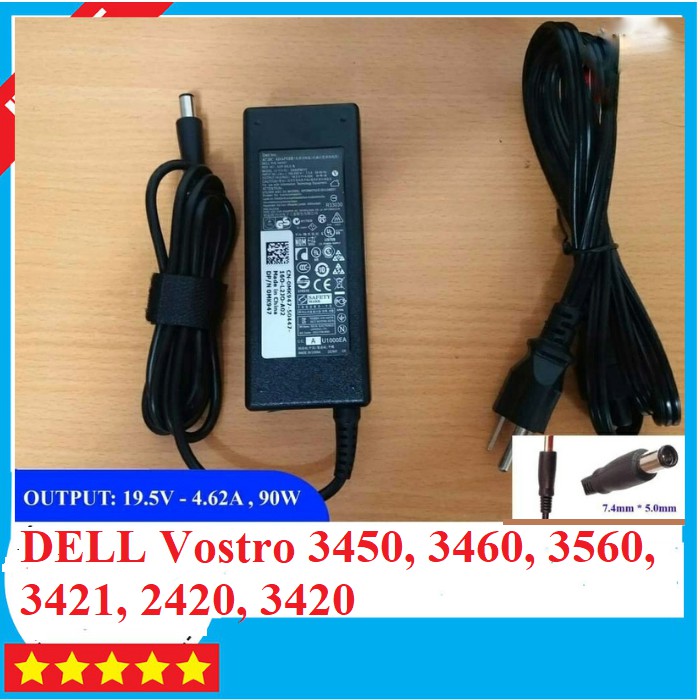 Sạc Laptop Dell Chân Kim To 19.5V 4.62A Chính hãng -DELL Vostro 3450, 3460, 3560, 3421, 2420, 3420