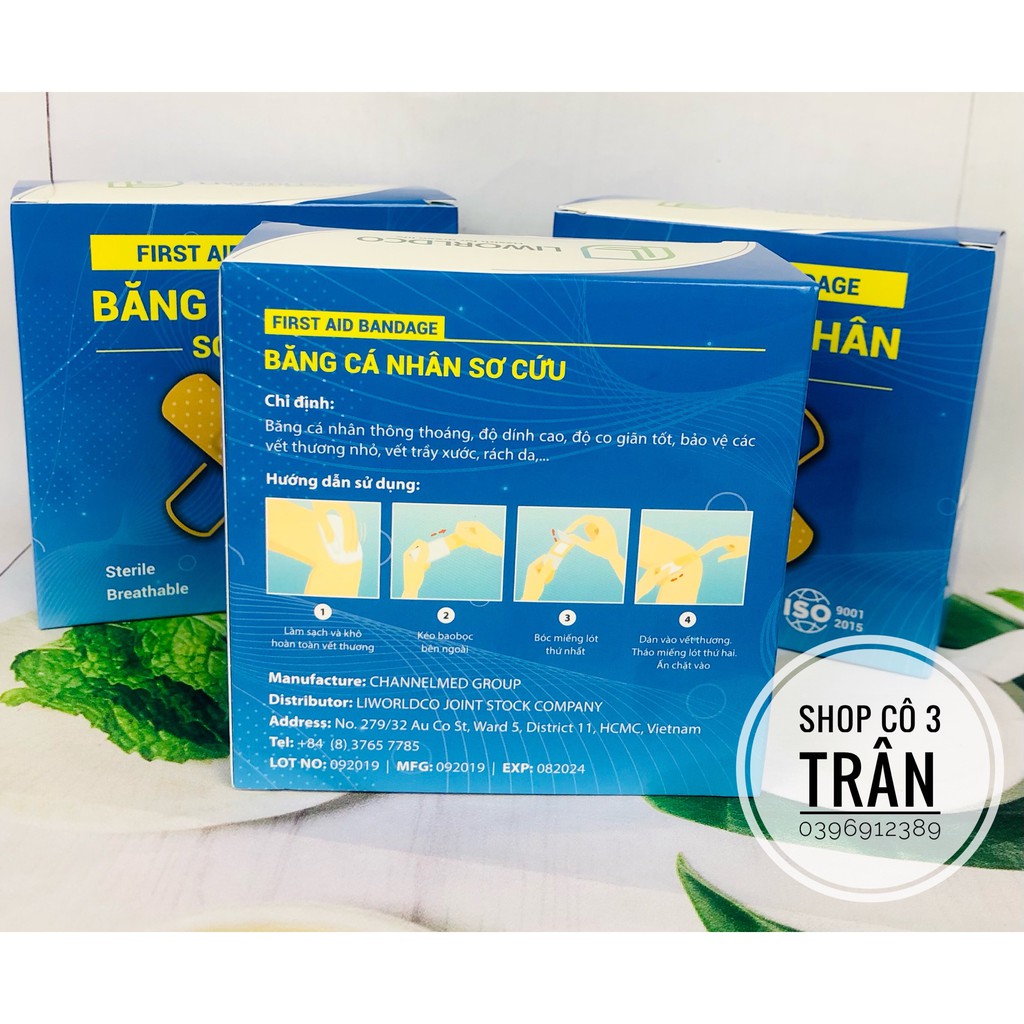 Băng cá nhân vải hộp 100 miếng - Băng dán cá nhân chăm sóc, bảo vệ vết thương