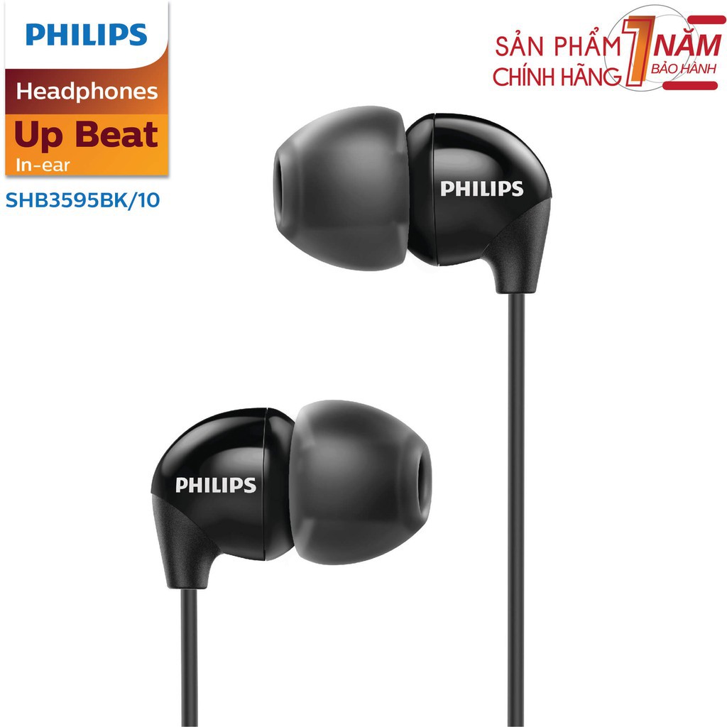 [Mã ELTECHZONE giảm 5% đơn 500K] Tai nghe Philips Bluetooth SHB3595BK - Màu đen - Hàng Chính Hãng