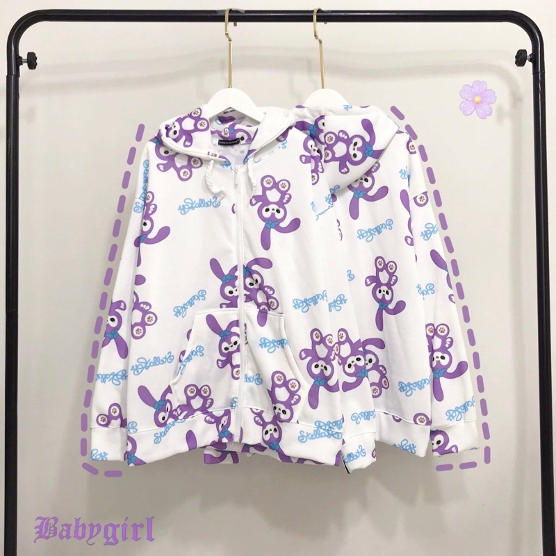 Áo Hoodie Zip Thỏ Cute Ảnh Thật 100%
