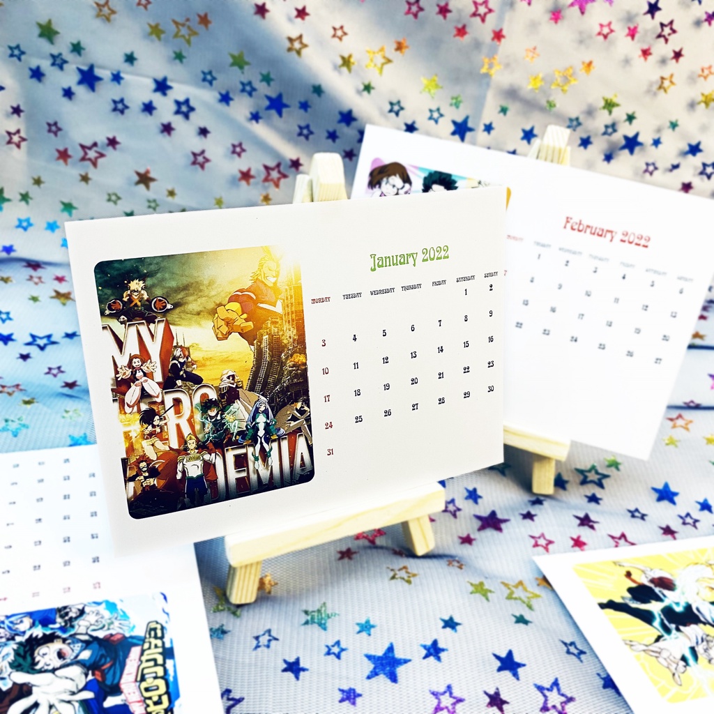 Bộ lịch để bàn 12 tháng anime Boku no Hero Academia - Học viện anh hùng