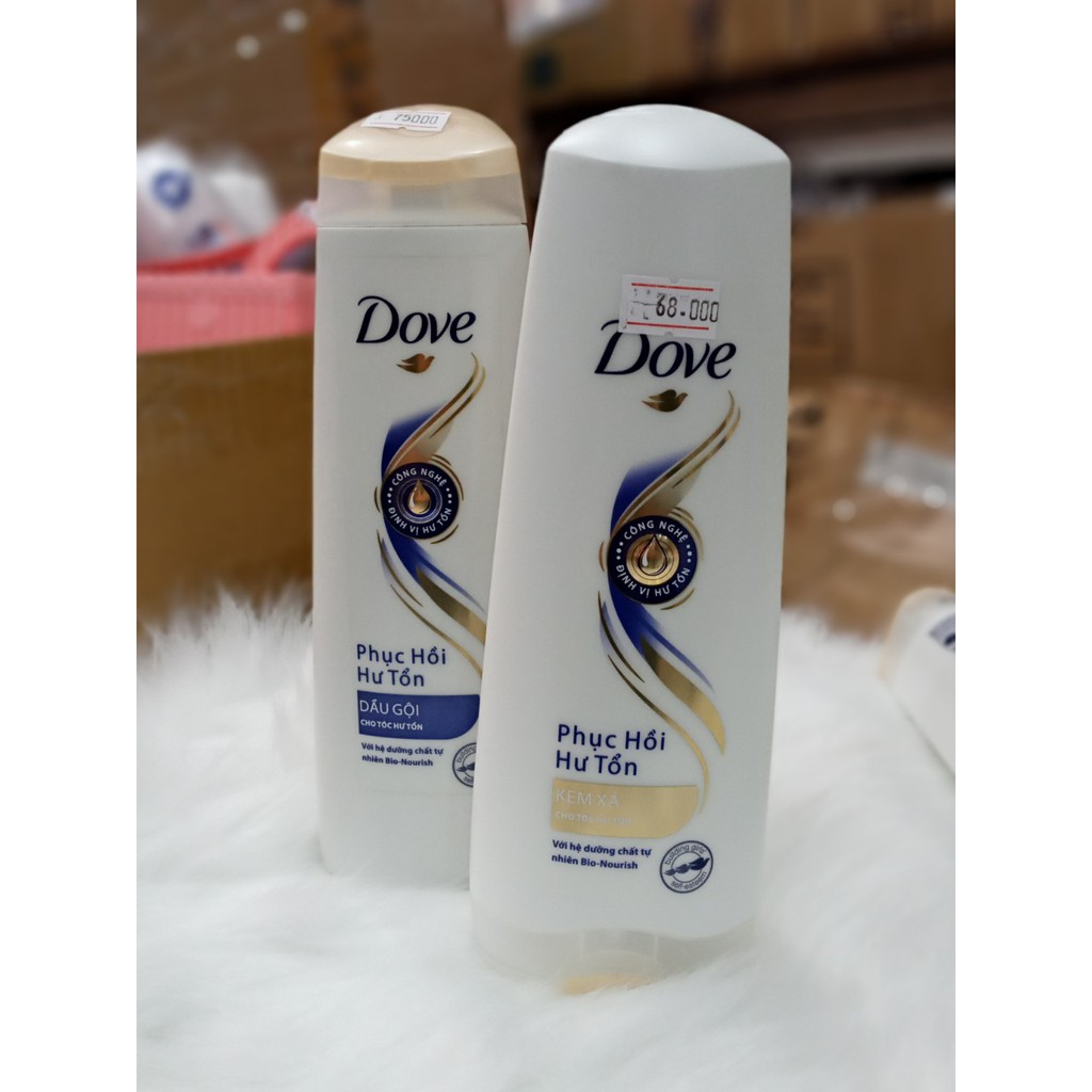 Bộ GỘI -XẢ DOVE  phục hồi hư tổn , khô xơ, nuôi dưỡng tóc khỏe , mềm mượt