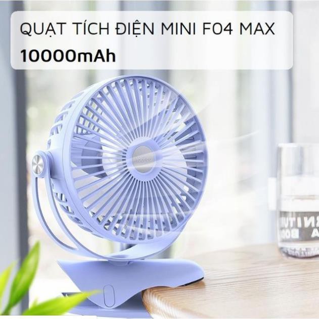 Quạt Tích Điện YOOBAO F04 MAX Dung Lượng 10000mAh Chạy Liên Tục 60 Giờ, Quạt Kẹp Để Bàn Siêu Tiện Lợi - Hàng Chính Hãng | WebRaoVat - webraovat.net.vn