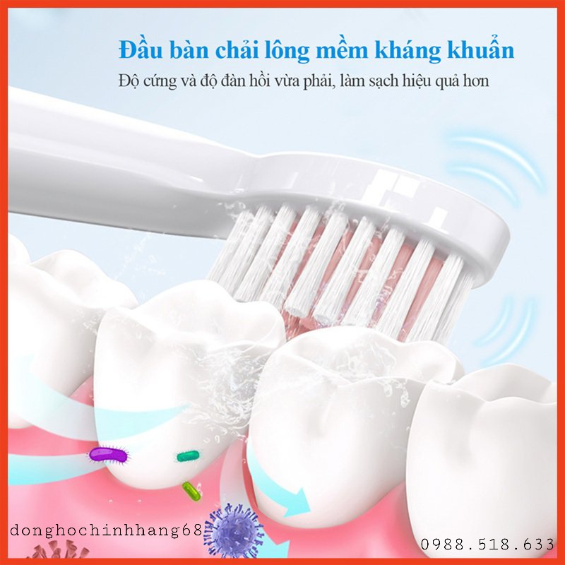 Bàn Chải Điện Đánh Răng Tự Động 5 Chế Độ, Đánh Răng, Đánh Bóng, Làm Trắng Và Chăm Sóc Răng Toàn Diện Bảo Hành 12 Tháng