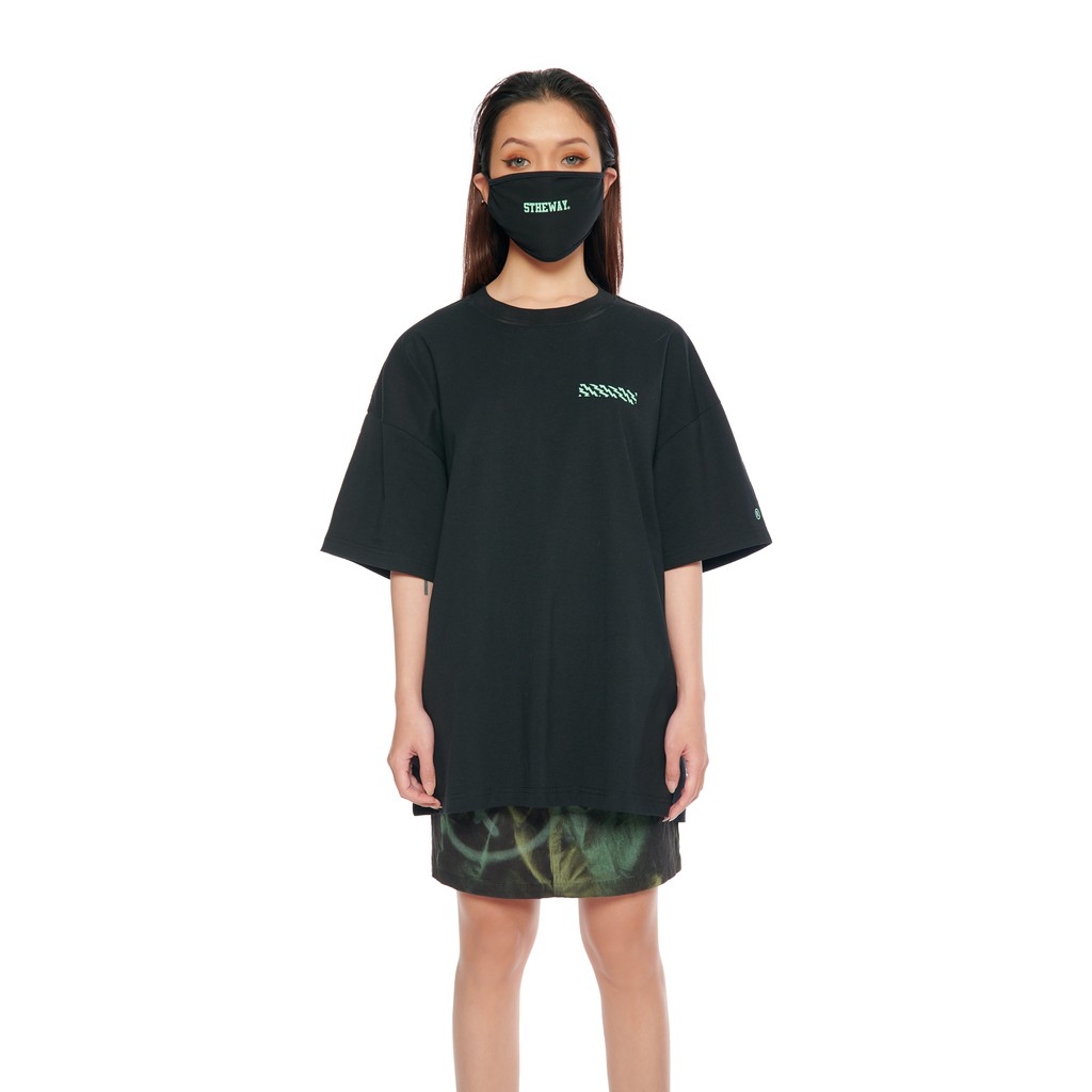 [Mã FAMALLT5 giảm 15% đơn 150K] 5THEWAY® /solid/ LETTER LOGO MASK™ in BLACK MINT aka Khẩu Trang Đen Chữ Màu Xanh