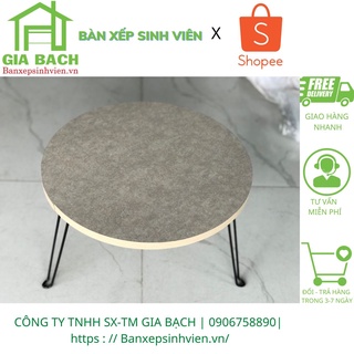 Bàn Tròn gỗ MDF 50cm Chân đen