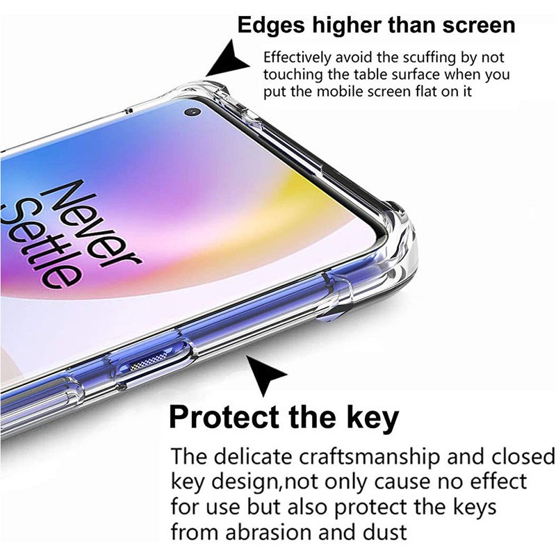 Ốp điện thoại tpu silicon mềm trong suốt chống sốc cho Oneplus 9 8 8t 7 7t 6 6t Nord N10 Pro