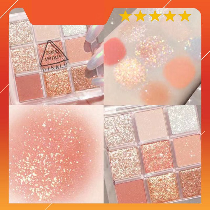 Phấn mắt Dikalu 9 Tone nhũ Bảng phấn mắt 9  ô kim tuyến  Dikalu Coco Venus mã Xuka cosmetic PM09 | BigBuy360 - bigbuy360.vn