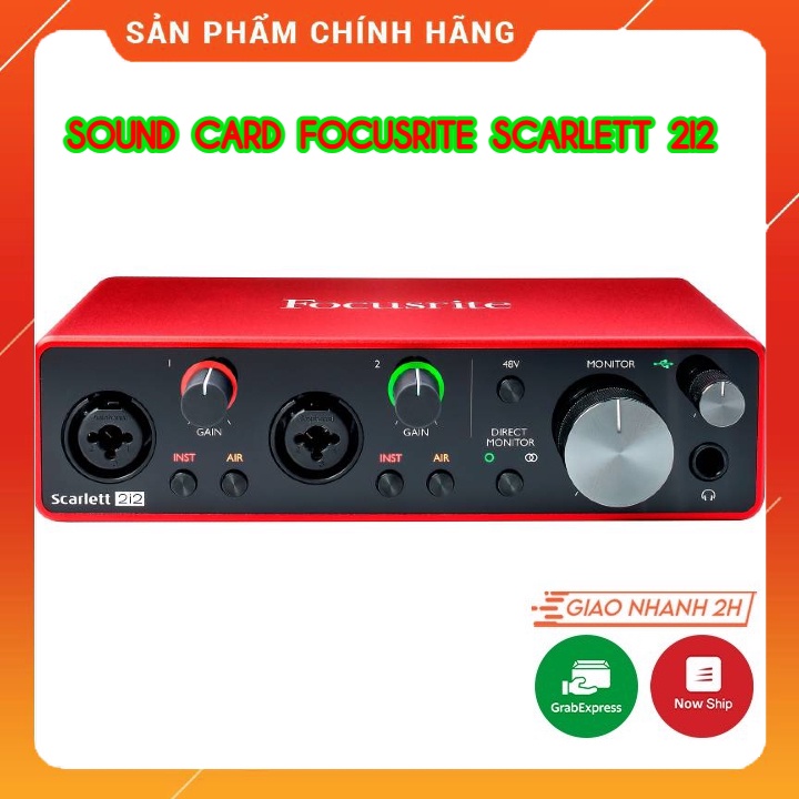 ✲Sound Card Focusrite Scarlett 2i2 Gen 3 . Chuyên Dùng Cho Phòng Thu Âm , Hát Livestream Nghiệp