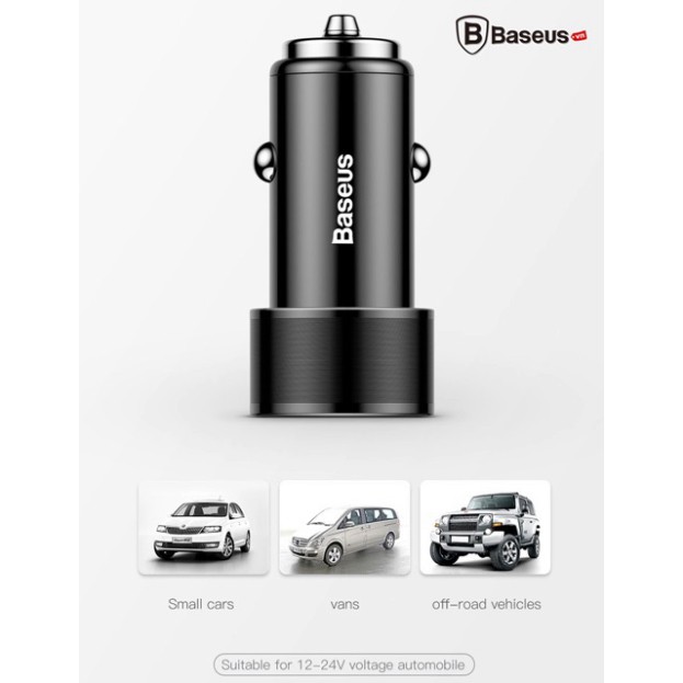 Bộ tẩu sạc nhanh đa năng dùng cho xe hơi Baseus LV196