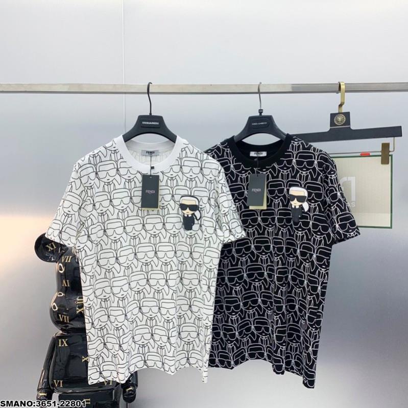 Áo phông nam FENDY hoạ tiết full áo thêu logo cực đẹp