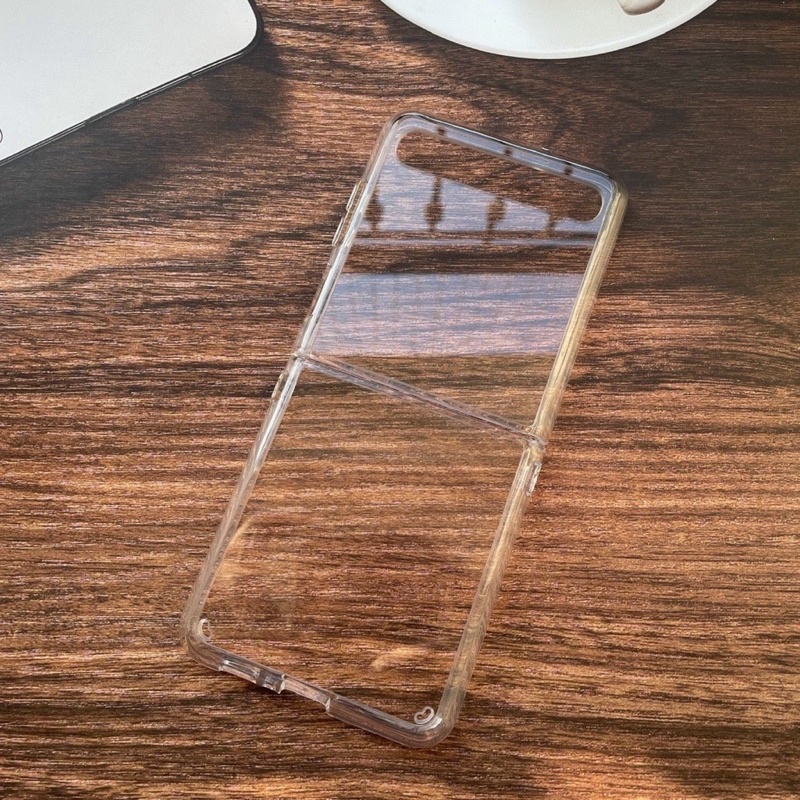 Ốp lưng trong cứng cho Samsung Z Flip gờ cao 4 góc chống sốc trong suốt