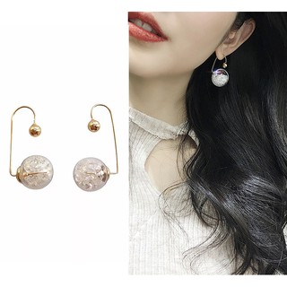 Khuyên tai thủy tinh trong suốt thời trang nữ tính Enice