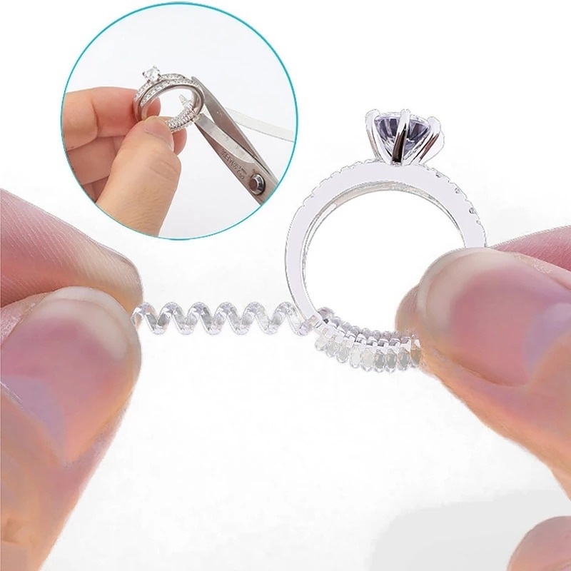 Dây Xoắn Ốc Trong Suốt 4 Kiểu Dáng Điều Chỉnh Kích Cỡ Nhẫn Đeo Ngón Tay Làm Săn Chắc / Điều Chỉnh Kích Thước