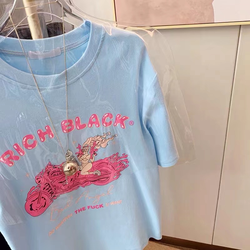 NRVP Áo Thun Tay Ngắn Cổ Tròn Thời Trang Mùa Hè Phong Cách Hàn Quốc Mới