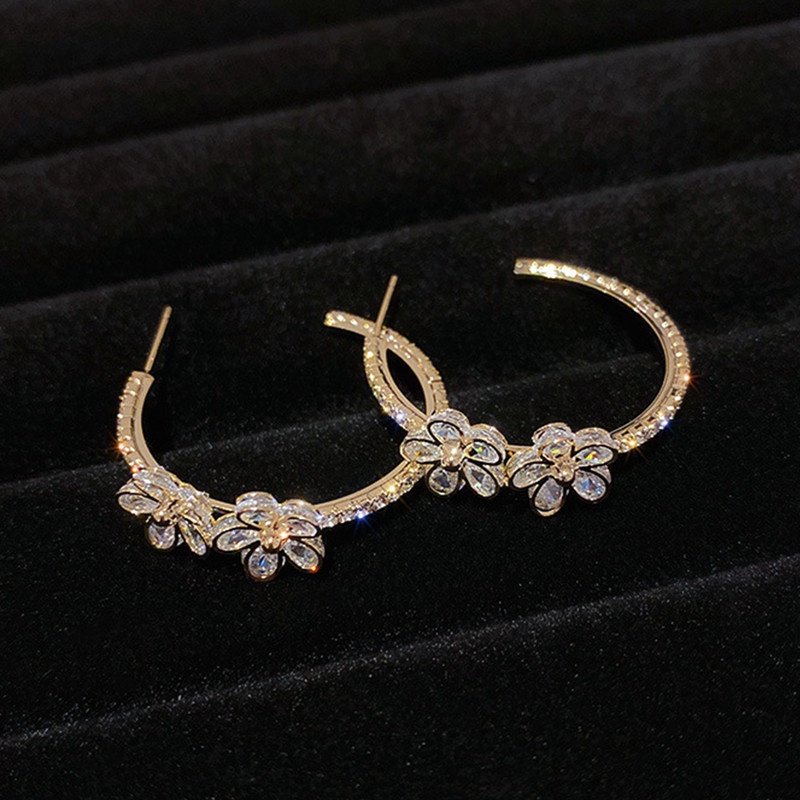 Khuyên Tai Hình Hoa Mạ Vàng 14K Sang Trọng