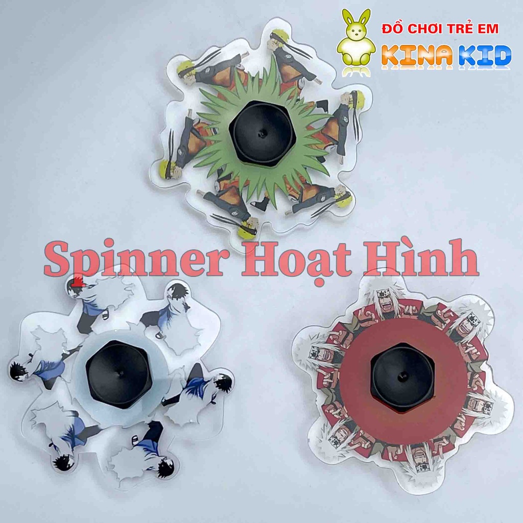 Đồ Chơi Con Quay Fidget Spinner Hoạt Hình 3D Nhân Vật Naruto, Sasuke, Jiraiya. Among Us, Pikachu, Pacman