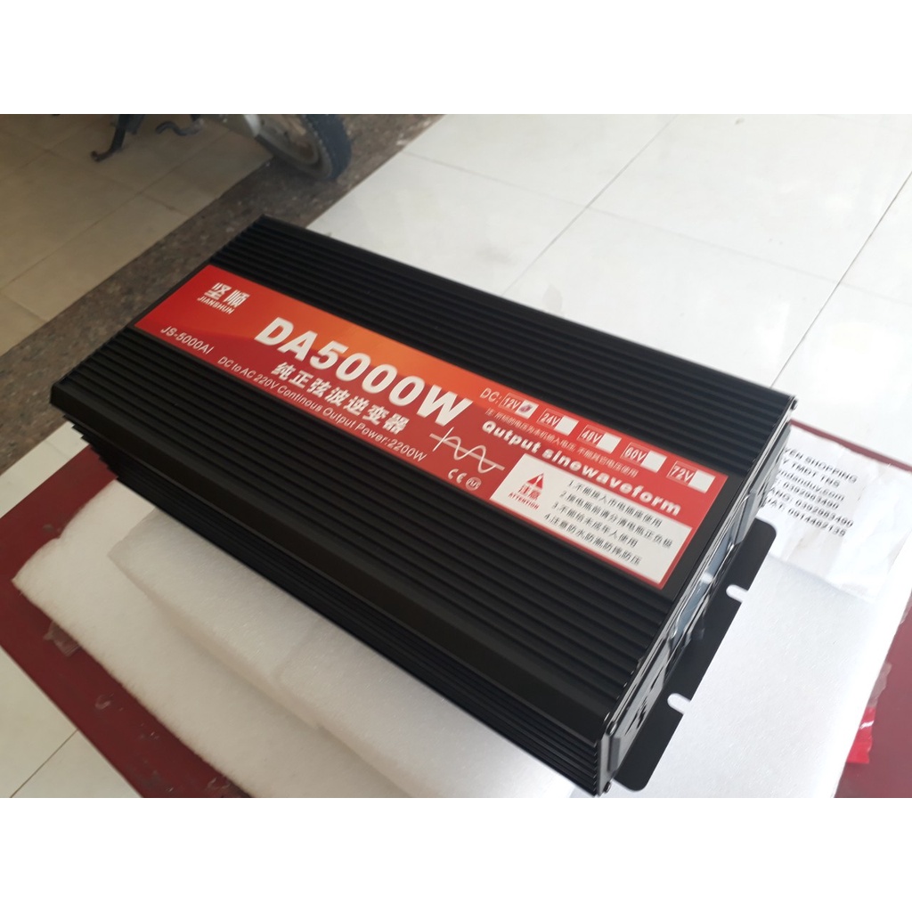 BỘ KICH ĐIỆN 12v-24v-220V-5000W Sóng Sin Chuẩn -phụ kiện chuyên dành cho xe ô tô gia đình