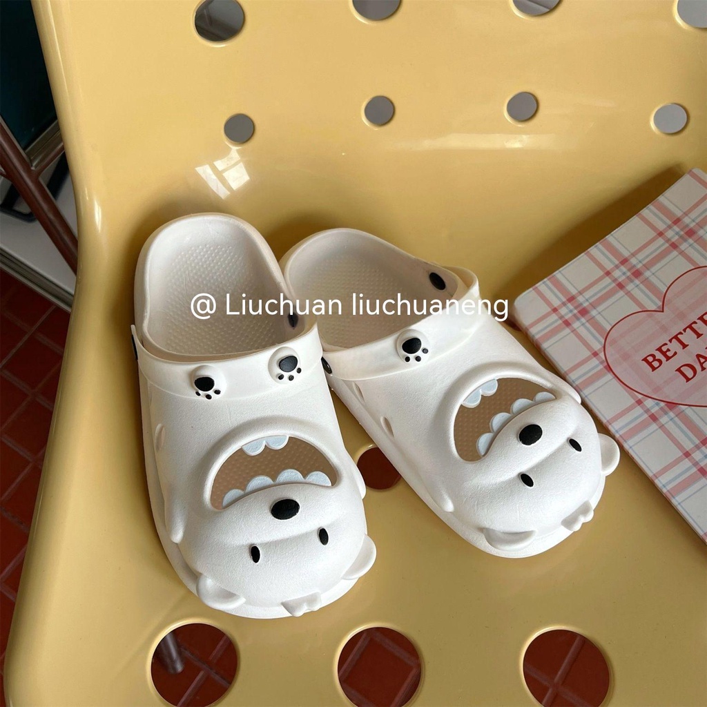 Dép Sandal Đục Lỗ Chống Trượt Hình Gấu Hoạt Hình Dễ Thương Thời Trang Mùa Hè Cho Nữ
