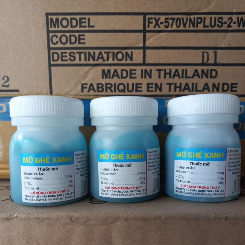 Ghẻ mỡ xanh bôi ngoài da chó mèo thỏ