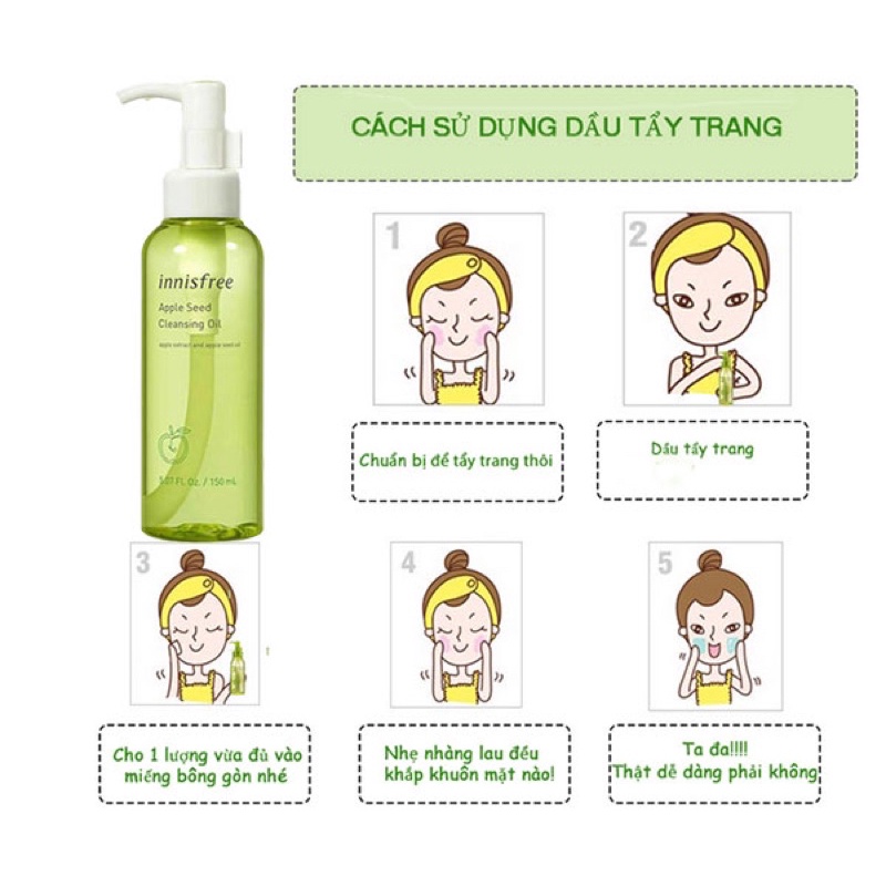 Dầu Tẩy Trang Táo Xanh Innisfree Apple Seed