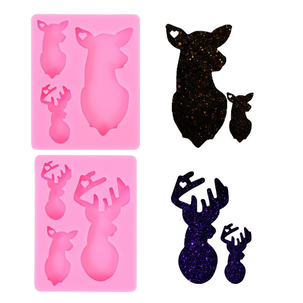 Khuôn Silicone Làm Đất Sét Hình Tuần Lộc Trang Trí Giáng Sinh