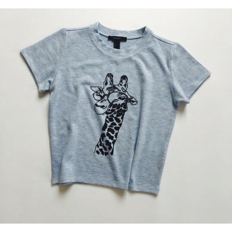 áo thun crop top xanh blu F21