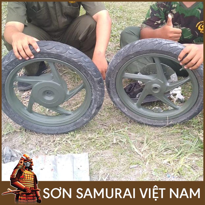 Màu Xanh Quân Đội 142 Sơn Xịt Samurai Viet Nam - Combo Sơn Màu Quân Đội 142