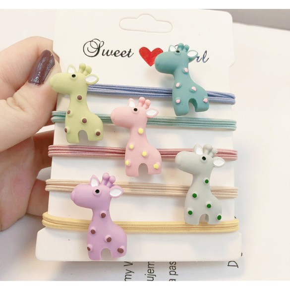 Cột tóc hươu cao cổ màu pastel
