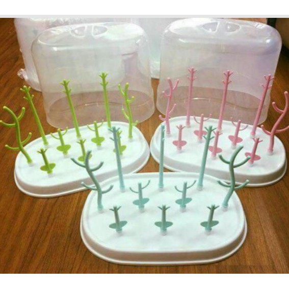 Giá úp bình  có nắp đậy cho bé